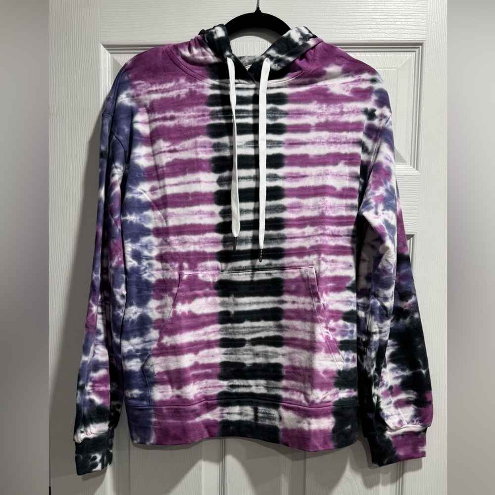 Dance & Marvel Purple, Black & White Tie-Dye Hoodie